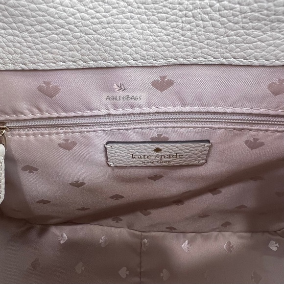 Kate Spade Leila Medium Flap Backpack Faux Shearling In Light Sand - Picture 10 of 11